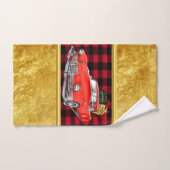 Der Weihnachtsmann in einem alten Oldtimer-Oldtime Badhandtuch Set (Handtuch)