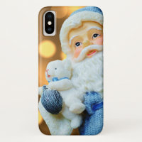 Der Weihnachtsmann in einem blauen Anzug