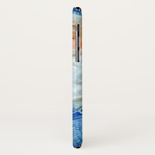 Der Weihnachtsmann in einem blauen Anzug Case-Mate iPhone Hülle (Hinten/Links)