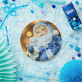 Der Weihnachtsmann in einem blauen Anzug Pappteller (Party)