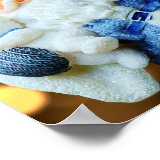 Der Weihnachtsmann in einem blauen Anzug Poster (Ecke)