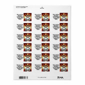 Der Weihnachtsmann in einem Western hat Weihnachte Adressaufkleber (Vorne)