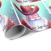 Der Weihnachtsmann in einem Western hat Weihnachte Geschenkpapier (Rolleneckpunkt)