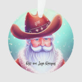 Der Weihnachtsmann in einem Western hat Weihnachte Ornament (Vorderseite)