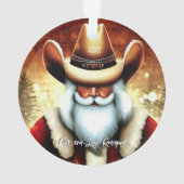 Der Weihnachtsmann in einem Western hat Weihnachte Ornament (Rückseite)