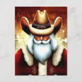 Der Weihnachtsmann in einem Western hat Weihnachte Postkarte (Vorderseite)