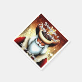 Der Weihnachtsmann in einem Western hat Weihnachte Serviette (Ecke)