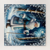 Der Weihnachtsmann in einem zauberhaften Schneewal Puzzle (Horizontal)