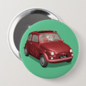 Der Weihnachtsmann in Fiat 500 Button (Vorne & Hinten)