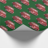 Der Weihnachtsmann in Fiat 500 Geschenkpapier (Ecke)