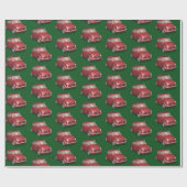 Der Weihnachtsmann in Fiat 500 Geschenkpapier (Flach)