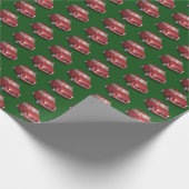 Der Weihnachtsmann in Fiat 500 Geschenkpapier (Ecke)