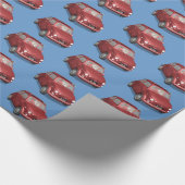 Der Weihnachtsmann in Fiat 500 Geschenkpapier (Ecke)