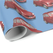 Der Weihnachtsmann in Fiat 500 Geschenkpapier (Rolleneckpunkt)