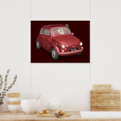 Der Weihnachtsmann in Fiat 500 Poster (Küche)
