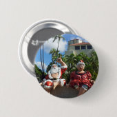 Der Weihnachtsmann in Hawaii Button (Vorne & Hinten)