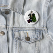 Der Weihnachtsmann in schwarzem Leder Button (Beispiel)