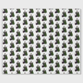 Der Weihnachtsmann in schwarzem Lederkleid Geschenkpapier (Flach)