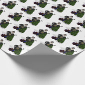 Der Weihnachtsmann in schwarzem Lederkleid Geschenkpapier (Ecke)