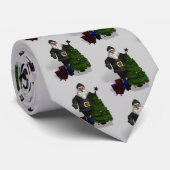 Der Weihnachtsmann in schwarzem Lederkleid Krawatte (Gerollt)