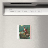 Der Weihnachtsmann in seinem Boot Magnet (In Situ (Geschirrspüler))