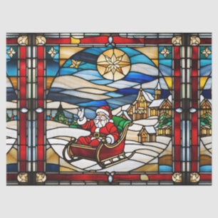Der Weihnachtsmann in seinen Schlitten Imitate Fes Seidenpapier