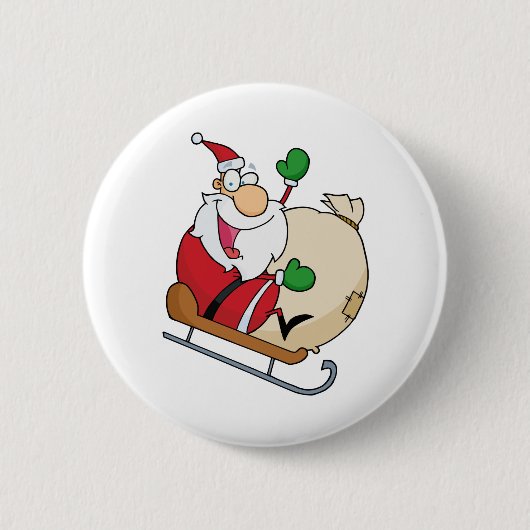 Der Weihnachtsmann in Sleigh Button (Vorderseite)