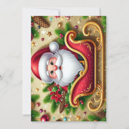 Der Weihnachtsmann in Sleigh Feiertagskarte