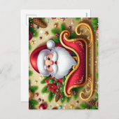 Der Weihnachtsmann in Sleigh Feiertagspostkarte (Vorne/Hinten)