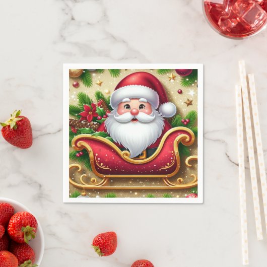 Der Weihnachtsmann in Sleigh Serviette (Beispiel)