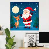 Der Weihnachtsmann in zauberhafter Winterlandschaf Poster (Heimbüro)