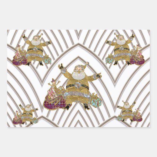 Der Weihnachtsmann ist auf dem Weg 3 Weihnachten Geschenkpapier Set (Vorderseite 2)