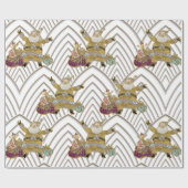 Der Weihnachtsmann ist auf dem Weg zu Weihnachten Geschenkpapier (Flach)