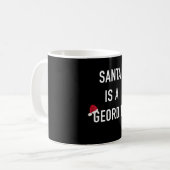 Der Weihnachtsmann ist ein Geordie Kaffeetasse (Vorderseite Links)