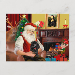 Der Weihnachtsmann ist ein schwarzes Spielzeug. Po Feiertagspostkarte