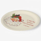 Der Weihnachtsmann ist ein Vintages Design Pappteller (Schrägansicht)