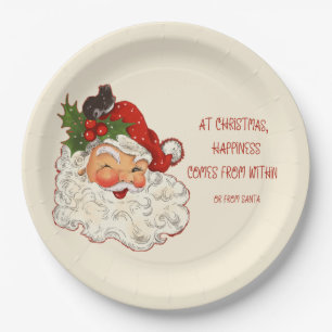 Der Weihnachtsmann ist ein Vintages Design Pappteller