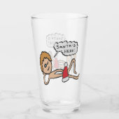 Der Weihnachtsmann ist hier Weihnachten Spaß Glas (Vorderseite)