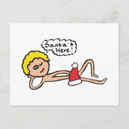 Der Weihnachtsmann ist hier Weihnachten Spaß Postkarte