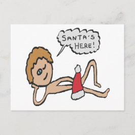 Der Weihnachtsmann ist hier Weihnachten Spaß Postkarte