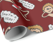 Der Weihnachtsmann ist hier Xmas Spaß Geschenkpapier (Rolleneckpunkt)
