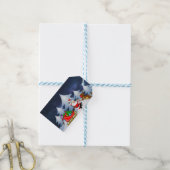 Der Weihnachtsmann ist unterwegs Geschenkanhänger (Mit Garn)