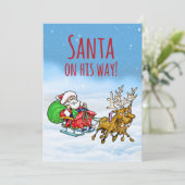 Der Weihnachtsmann ist unterwegs! Weihnachtsgrüße (Stehend Vorderseite)