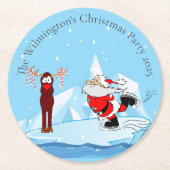 Der Weihnachtsmann kann Weihnachten Party nicht Sk Runder Pappuntersetzer (Vorderseite)