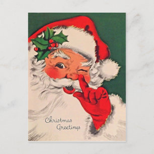Der Weihnachtsmann kitzelt seine Nase Postkarte
