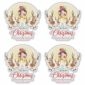 Der Weihnachtsmann kommt | 8"x 8"- glänzend transp Aufkleber (Vorderseite)