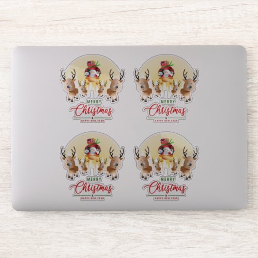 Der Weihnachtsmann kommt | 8"x 8"- glänzend transp Aufkleber (Computer)