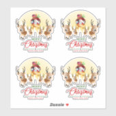 Der Weihnachtsmann kommt | 8"x 8"- glänzend transp Aufkleber (Blatt)