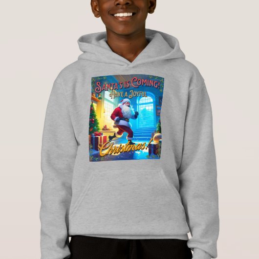 Der Weihnachtsmann kommt aus dem Schornstein! Hoodie (Vorderseite)