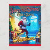 Der Weihnachtsmann kommt aus dem Schornstein! Postkarte (Vorderseite)